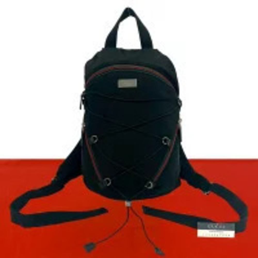Gucci Sherry Backpack Rucksack Daypack Leather Black